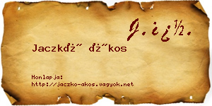 Jaczkó Ákos névjegykártya