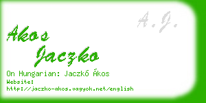 akos jaczko business card